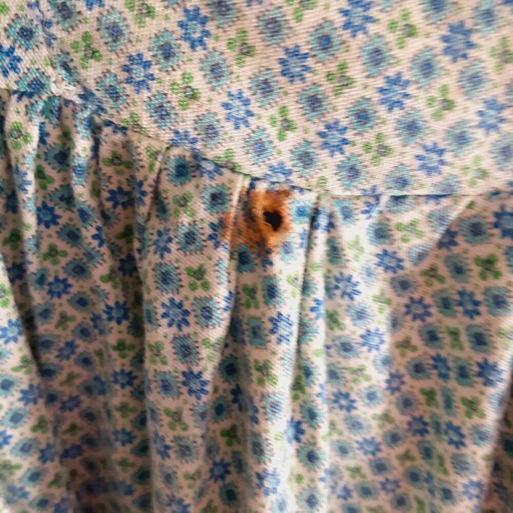 1970's Handmade Prairie Pioneer Dress Woman costume reenactment drawstring purse - Picture 7 of 7